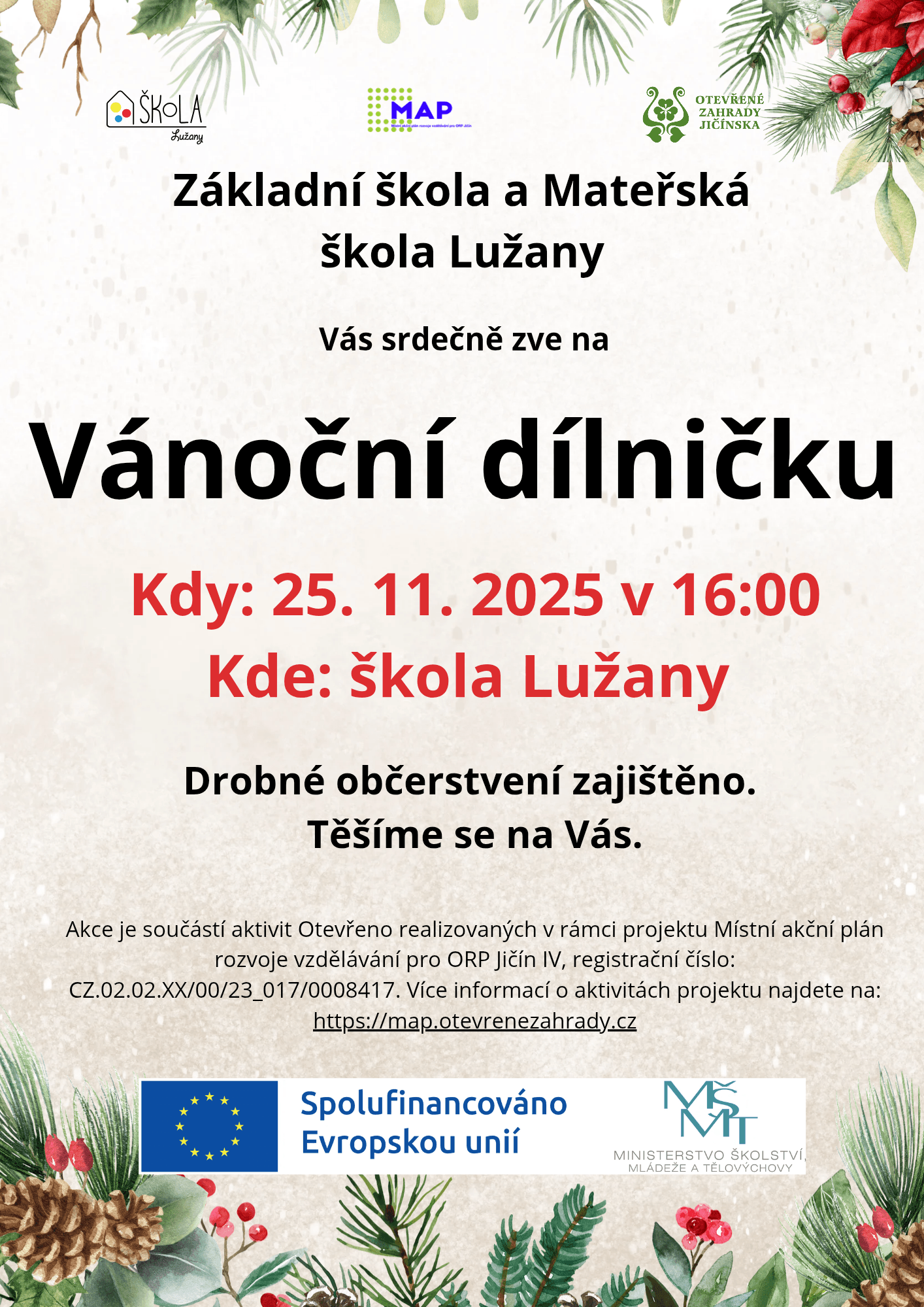 Vánoční dílnička 25. 11. 2025 od 16:00